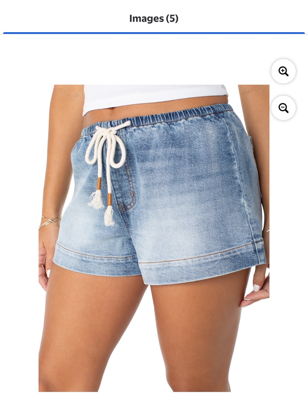 Light Wash Denim Drawstring Women’s Shorts